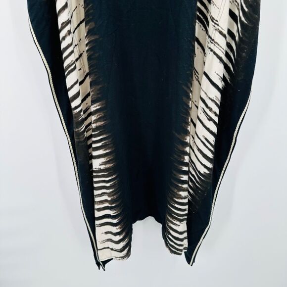 Soft Surroundings Size Small/Medium Black & Cream Embroidered Kaftan Maxi Dress - Picture 3 of 7